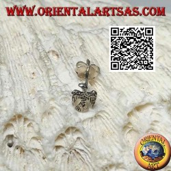 Mini boucle d'oreille en argent, le phénix