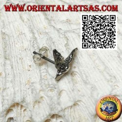 Mini silberner Ohrring, der große Steinadler