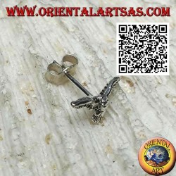 Mini silver earring, the golden eagle