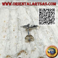 Mini silver earring, the golden eagle