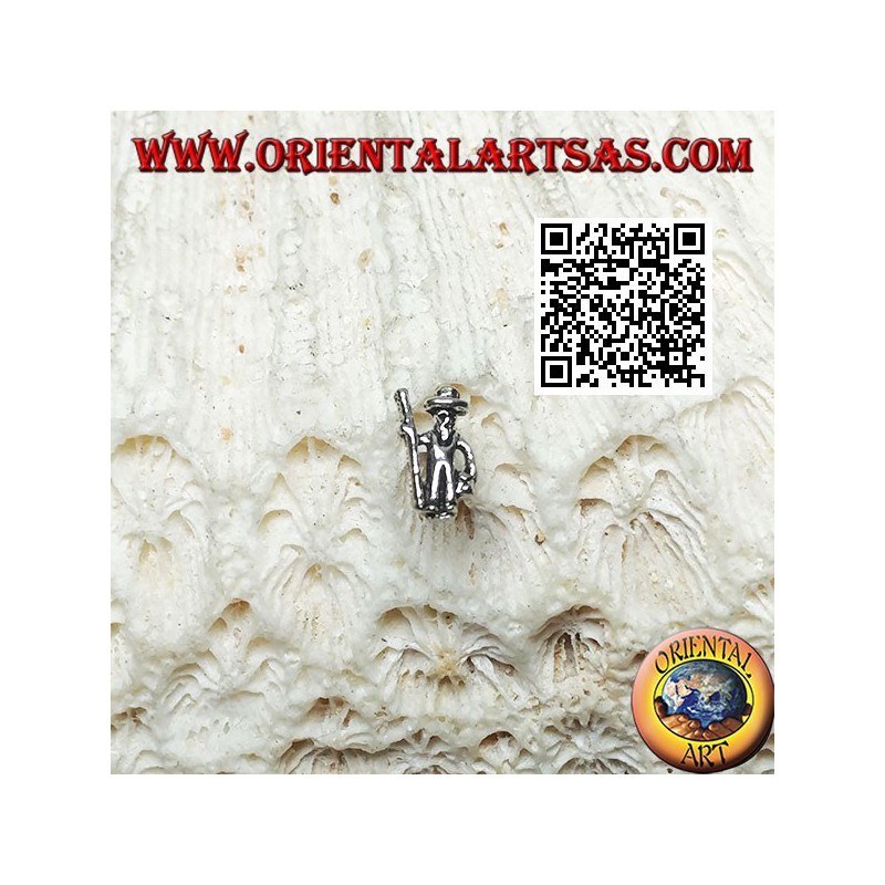 Mini pendiente de plata, el pastor con el palo