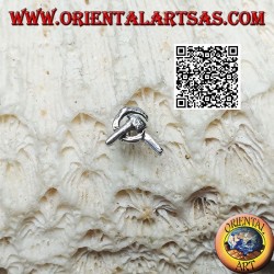 Mini orecchino in argento, simbolo del comunismo "falce e martello" (b)