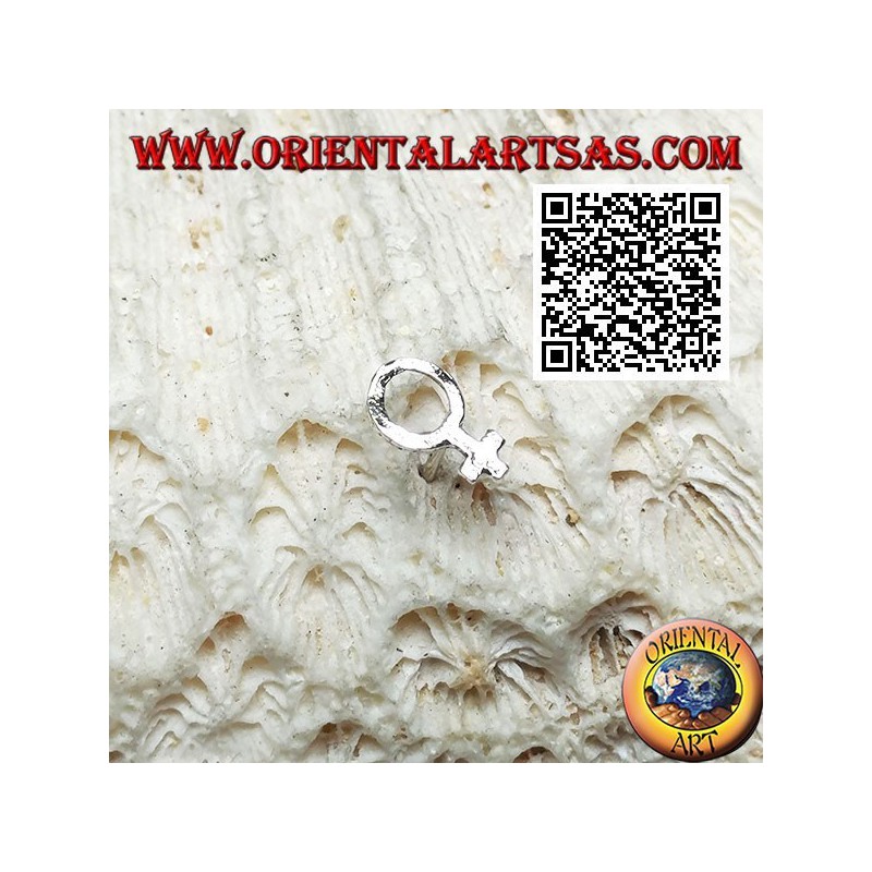 Mini orecchino in argento, simbolo del sesso femminile (Venere)