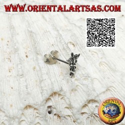 Mini silver earring, the Caduceus (symbol of doctors and pharmacists)