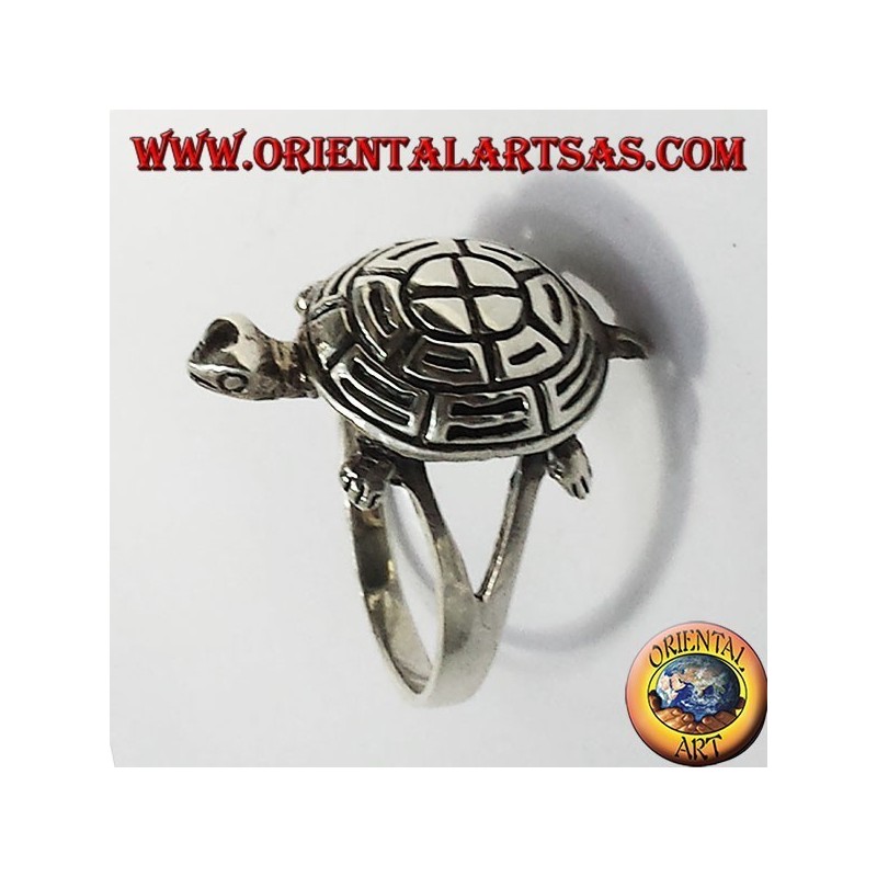 Turtle silver ring