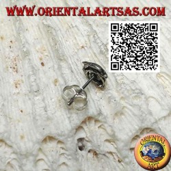 Mini silver earring, the dolphin on the ball (b)