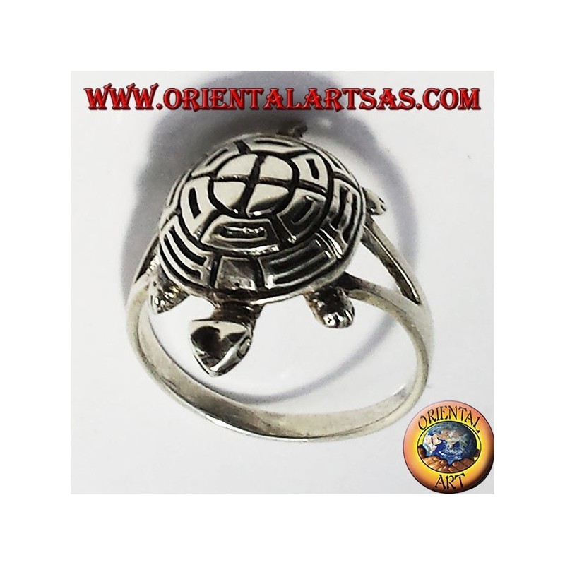 Turtle silver ring