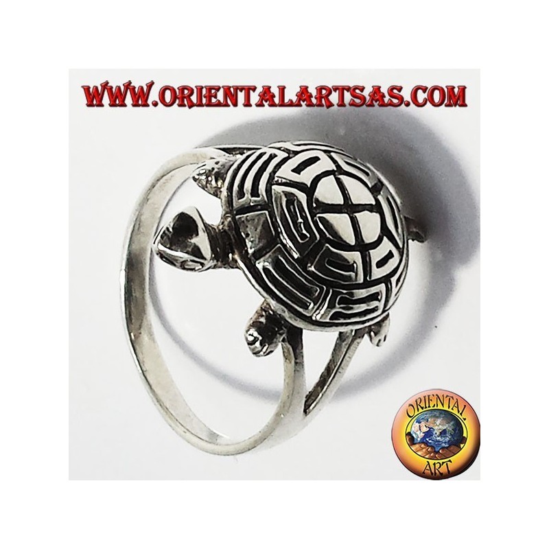 Turtle silver ring