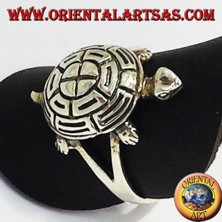 Bague en argent, écaille de tortue