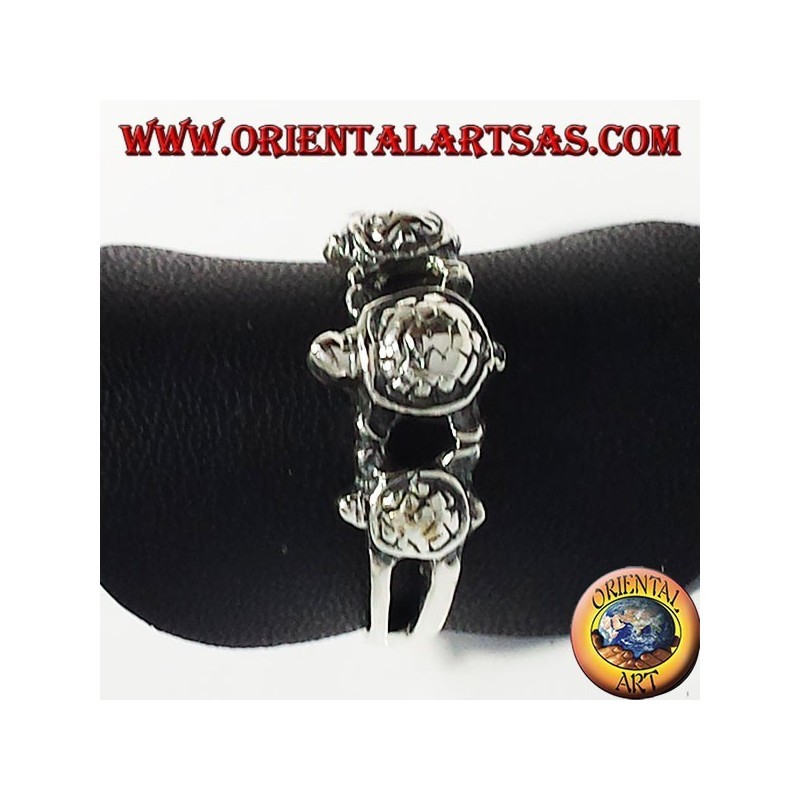Bague en argent trois tortues