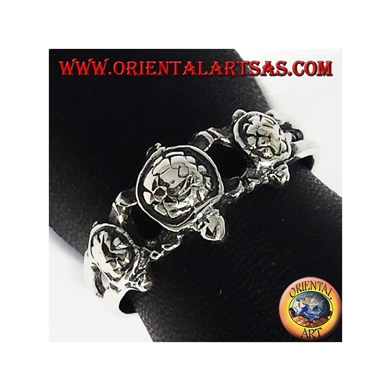 Bague en argent trois tortues