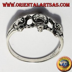 Anello tre tartaruga in argento