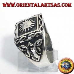 silver ring with sun
