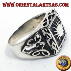silver ring with sun