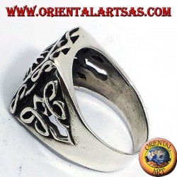 silver ring with sun