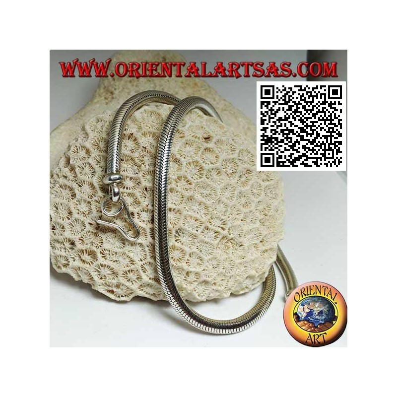 700 ‰ silver snake link necklace, 42 cm x 4.5 mm choker