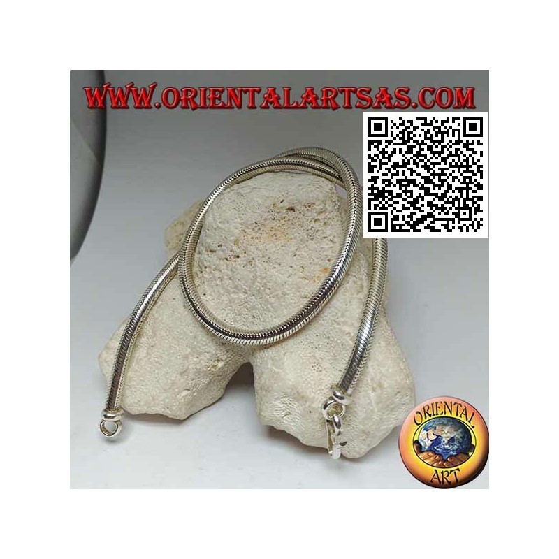 Collier à maillons serpent en argent 700 ‰, tour de cou 42 cm x 4,5 mm