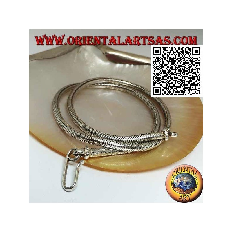 Collana in argento 700‰ a maglia snake da 49 cm x 4 mm