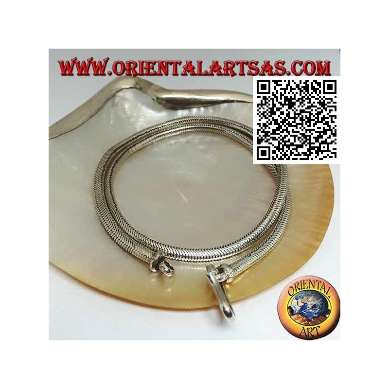 Collar de plata de 700 ‰ con eslabón de serpiente de 49 cm x 4 mm