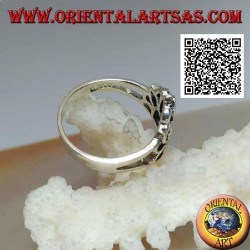 Lotus flower silver ring with half sun in the center (symbol of purity and rebirth)