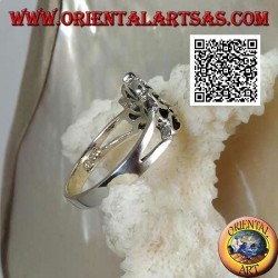 Lotus flower silver ring with half sun in the center (symbol of purity and rebirth)