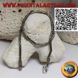 Borobudur (Byzantine link) 925 ‰ silver necklace measuring 41.5 cm x 3 mm