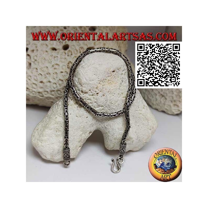 Borobudur (enlace bizantino) Collar de plata 925 ‰, 41,5 cm x 3 mm