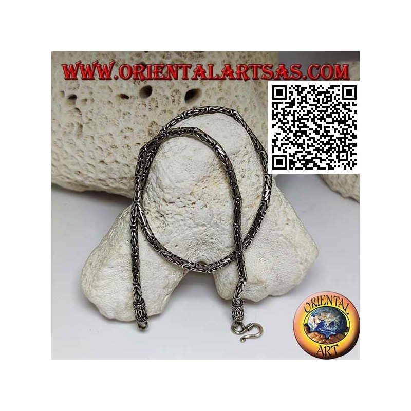 Borobudur (lien byzantin) Collier en argent 925 ‰, 41,5 cm x 3 mm