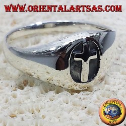 Ring Dichtung Silber Kreuz