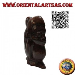 Box in the shape of a crouching aboriginal hand carved from a single block of Suar wood (Lombok)