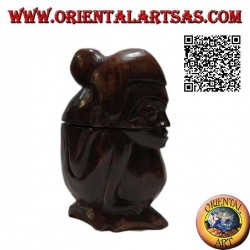Box in the shape of a crouching aboriginal hand carved from a single block of Suar wood (Lombok)