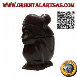 Box in the shape of a crouching aboriginal hand carved from a single block of Suar wood (Lombok)