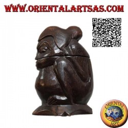 Box in the shape of a crouching aboriginal hand carved from a single block of Suar wood (Lombok)
