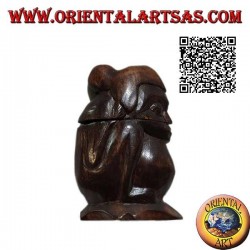 Box in the shape of a crouching aboriginal hand carved from a single block of Suar wood (Lombok)