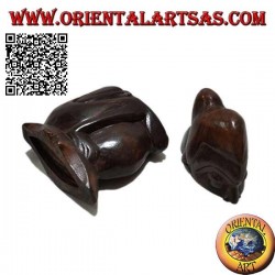 Box in the shape of a crouching aboriginal hand carved from a single block of Suar wood (Lombok)