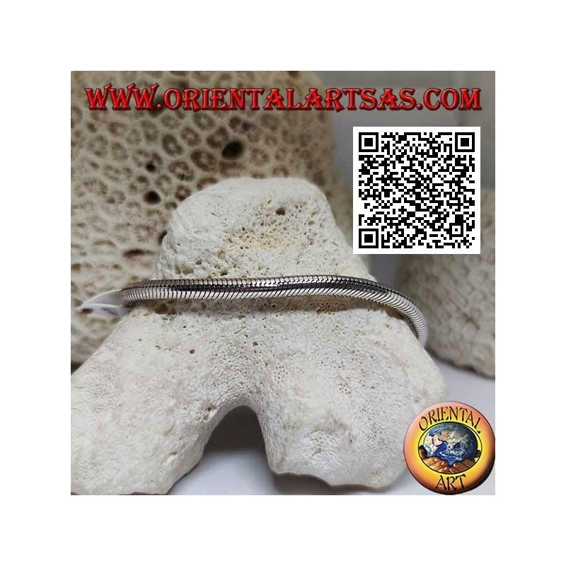 Pulsera clásica de eslabones "serpiente" en plata de 700 ‰ de 23 cm x 5 mm