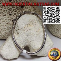 Bracelet classique à maillons "serpent" en argent 700 ‰ mesurant 23 cm x 5 mm