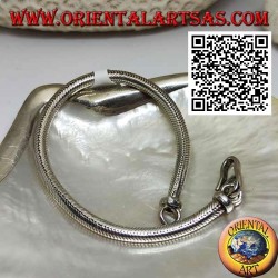 Classic "snake" link bracelet in 700 ‰ silver measuring 23 cm x 5 mm