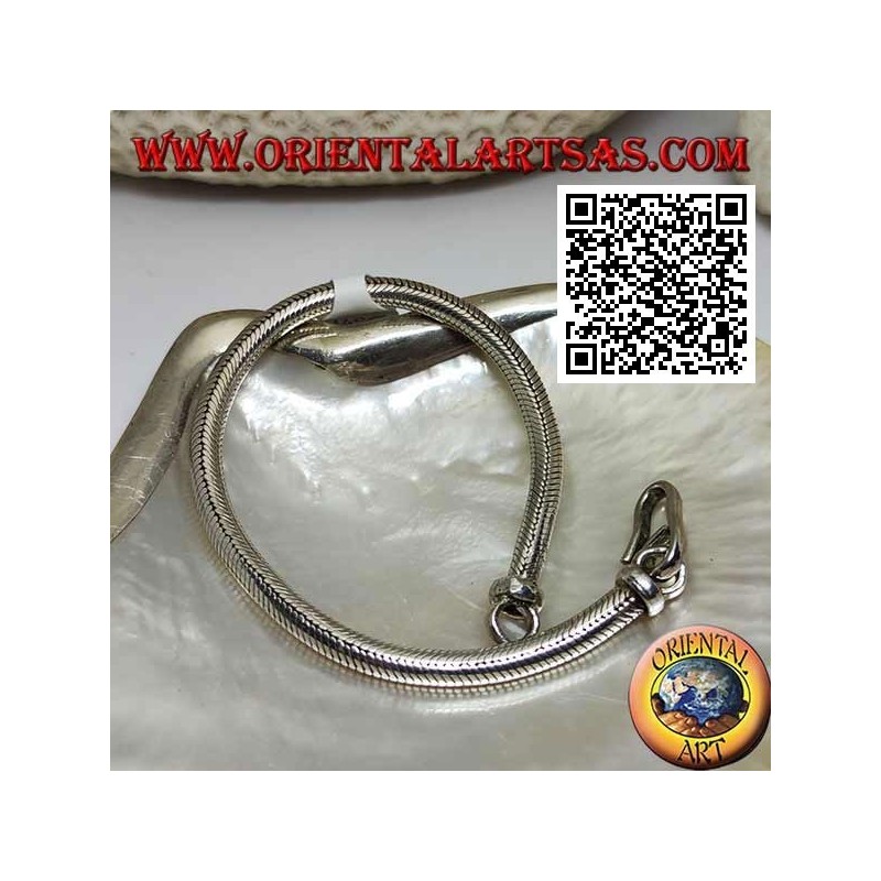 Klassisches "Schlangen" Gliederarmband aus 700 ‰ Silber mit den Maßen 23 cm x 5 mm