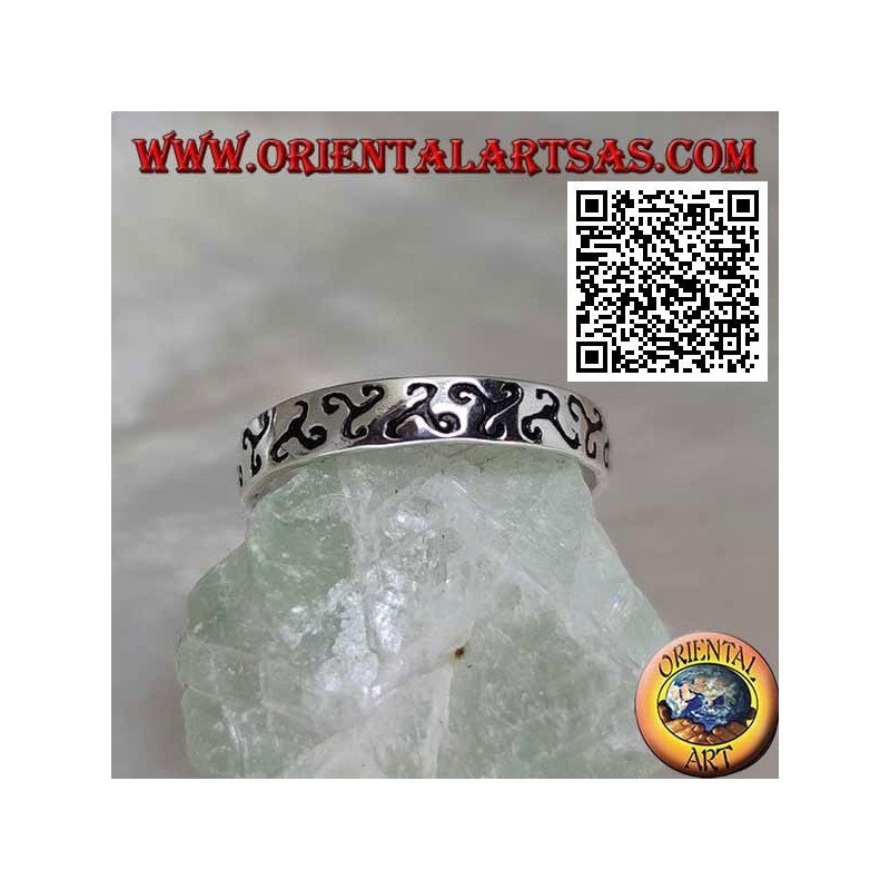 Bague en argent avec triskell gravé triskell