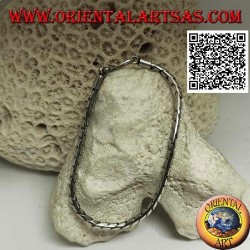 Bracciale morbido in argento tondo a snodo con gancio liscio da 19,5 cm x 3 mm