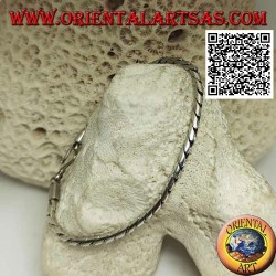 Bracelet articulé rond en argent doux avec crochet lisse 19,5 cm x 3 mm