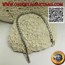 Pulsera de plata suave con bisagras redondas con gancho liso de 19,5 cm x 3 mm