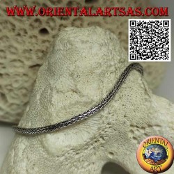 Silver Indonesian snake link bracelet with smooth hook 21.5cm x 2.5mm