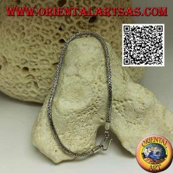 Silbernes indonesisches Schlangengliedarmband mit glattem Haken 21,5 cm x 2,5 mm