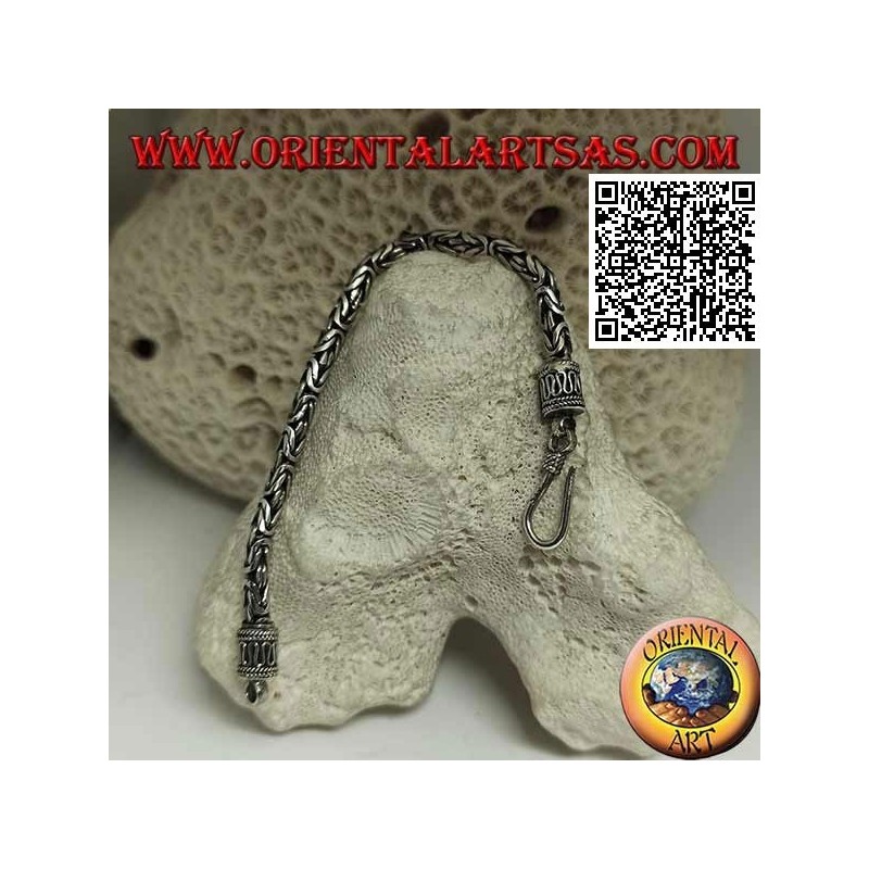 Bracciale Argento Maglia Bizantina Borobudur Fatto a Mano | Oriental Art