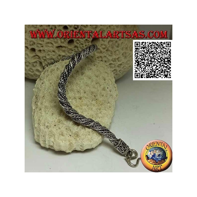 Bracciale Argento Snake Indonesiano Attorcigliato | Oriental Art