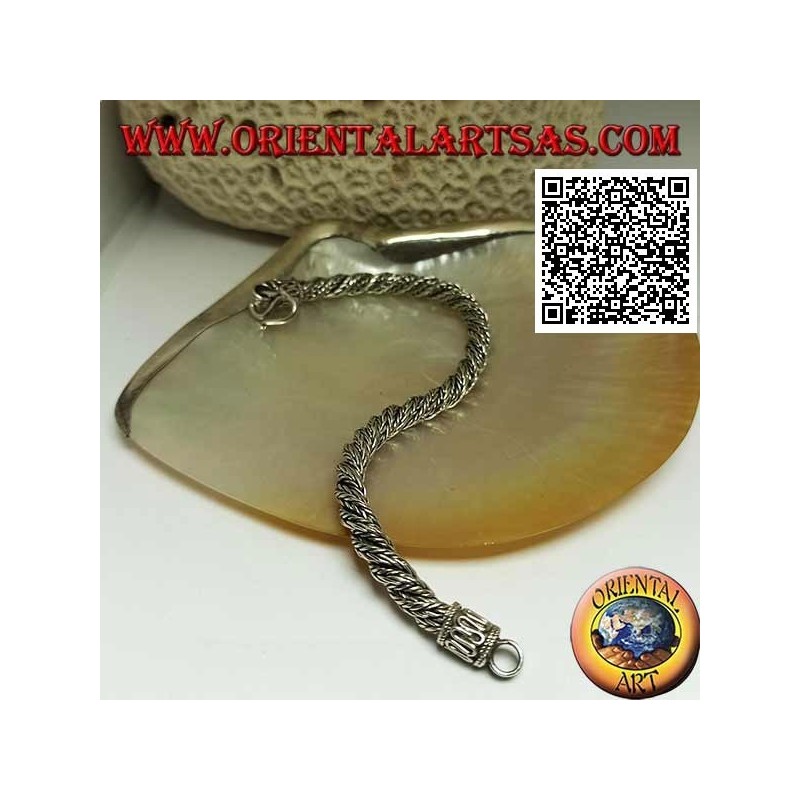Bracciale Argento Snake Indonesiano Attorcigliato | Oriental Art