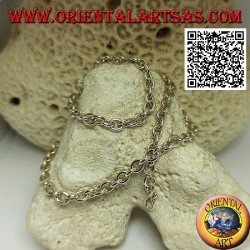 Collier en argent 925 ‰ avec anneaux ronds lisses perpendiculaires de 57,5 ​​cm x 5 mm