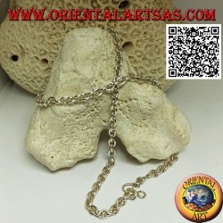 Collier en argent 925 ‰ avec anneaux ronds lisses perpendiculaires de 57,5 ​​cm x 5 mm